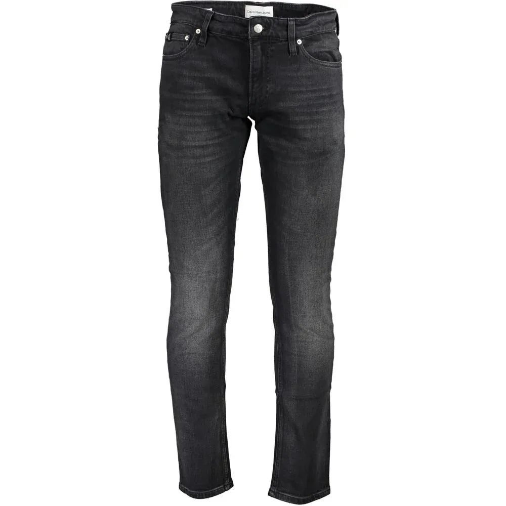Calvin Klein Black Cotton Men's Slim-Fit Jeans - Zeiniez