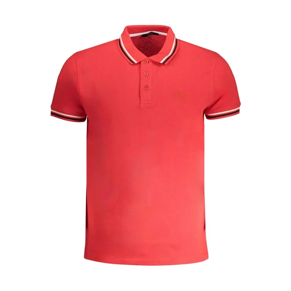 Cavalli Class Red Cotton Men Polo Shirt - Zeiniez