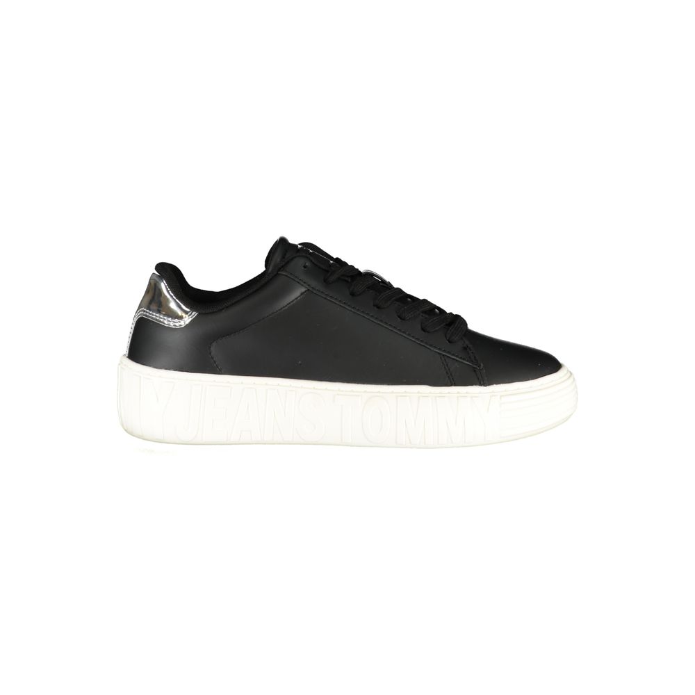 Tommy Hilfiger Black Leather Women Sneaker - Zeiniez