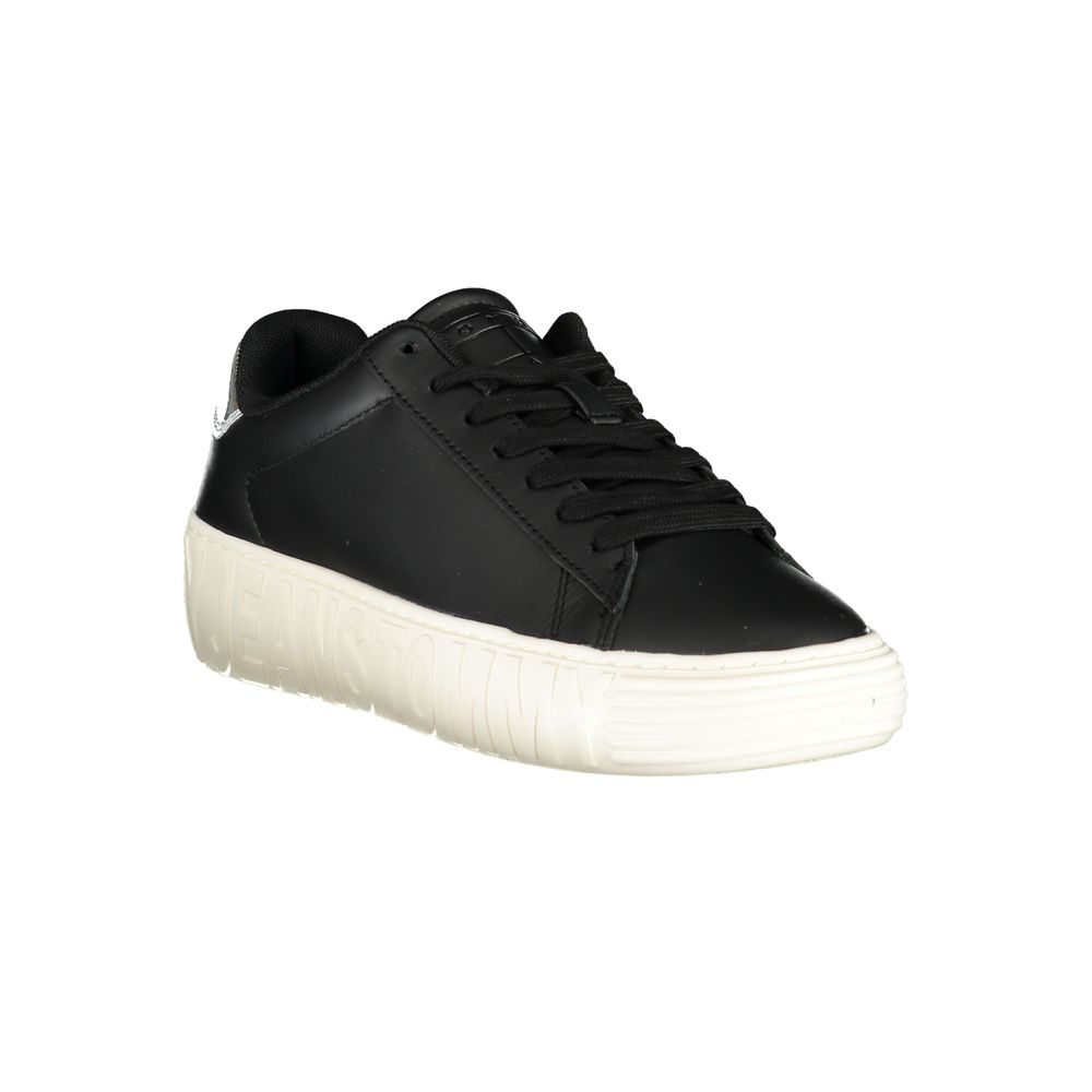 Tommy Hilfiger Black Leather Women Sneaker - Zeiniez