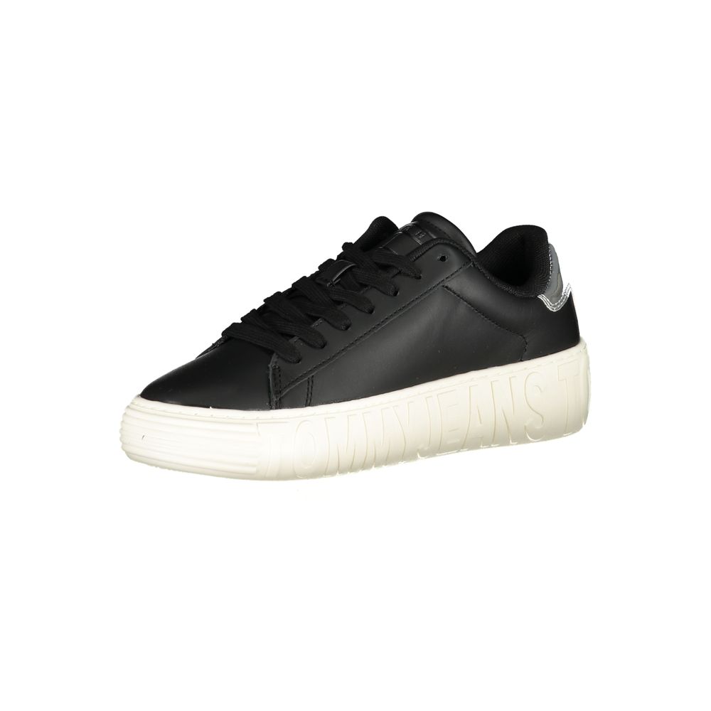 Tommy Hilfiger Black Leather Women Sneaker - Zeiniez
