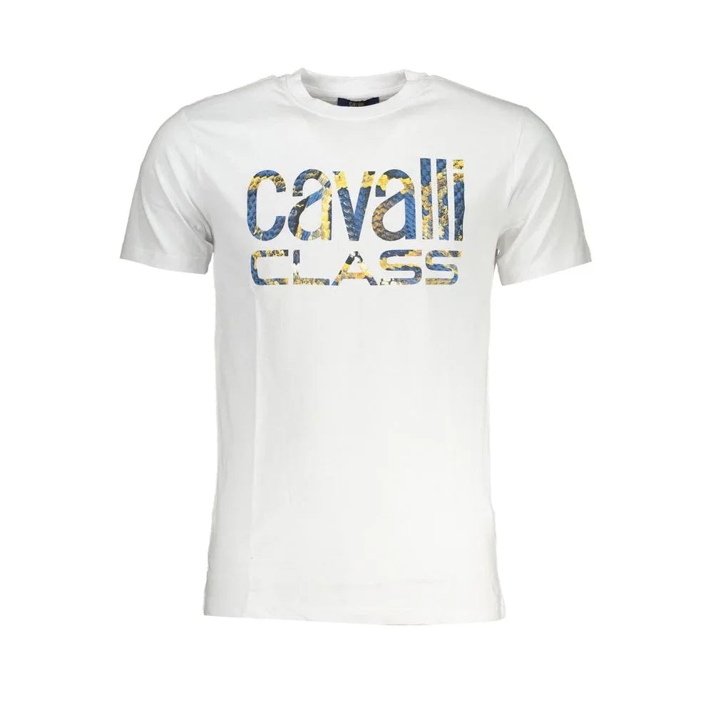 Cavalli Class Bianco Cotton Men T-Shirt - Zeiniez