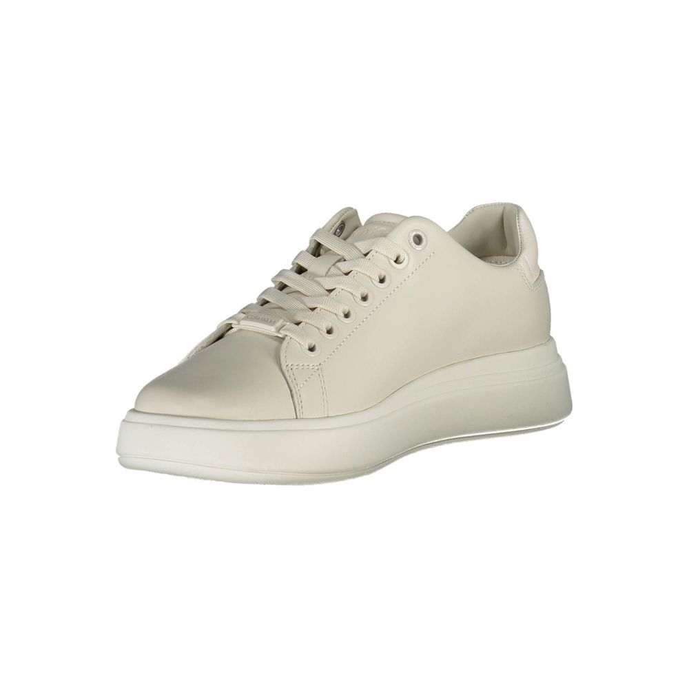 Calvin Klein Beige Leather Women Sneaker - Zeiniez