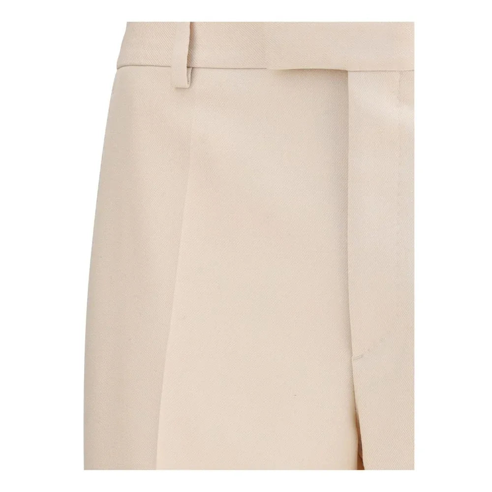 Valentino Beige Fleece Wool Dress Pants - Zeiniez