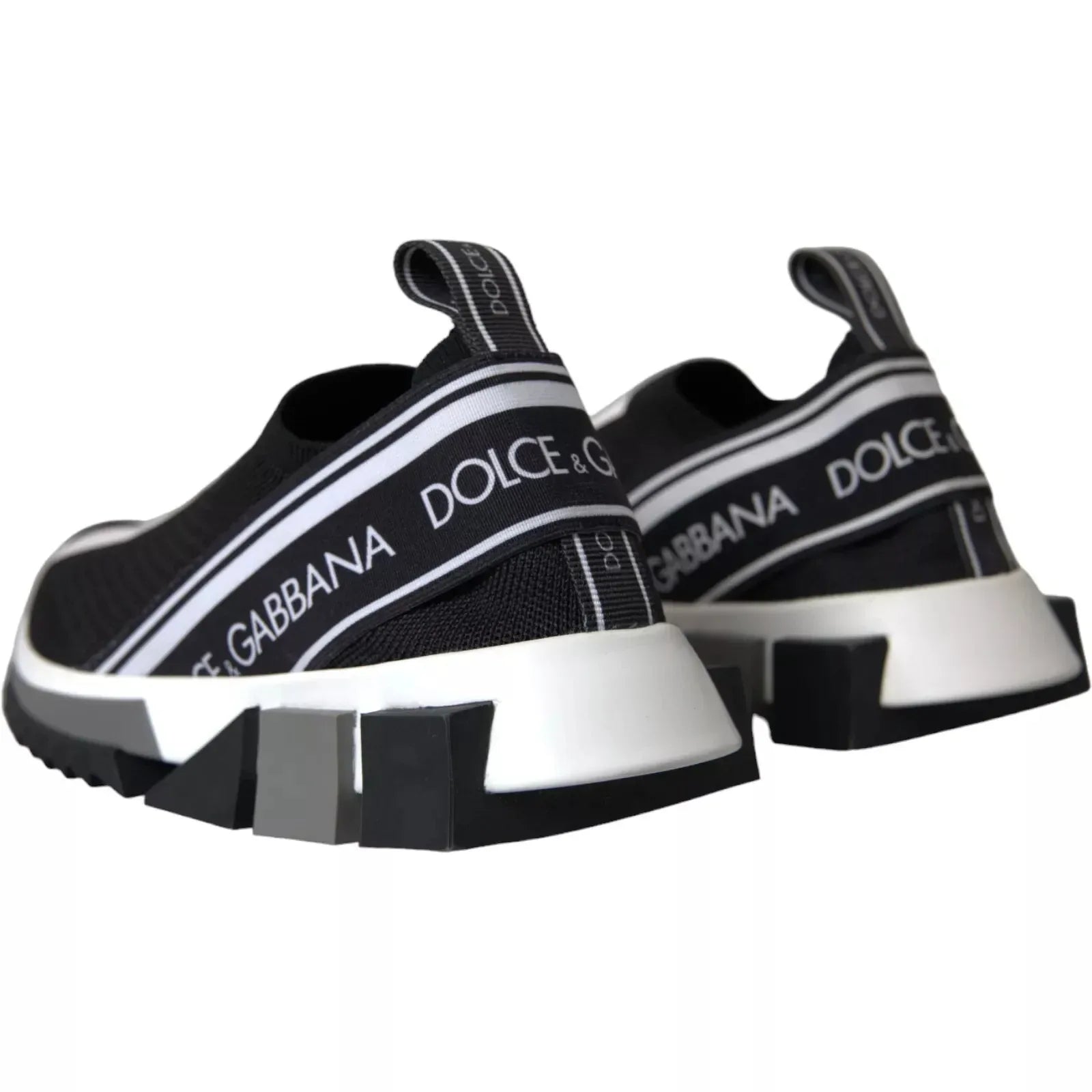 Dolce & Gabbana Black White Slip On Sorrento Sneakers Shoes - Zeiniez