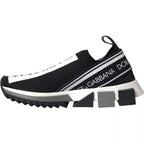 Dolce & Gabbana Black White Slip On Sorrento Sneakers Shoes - Zeiniez