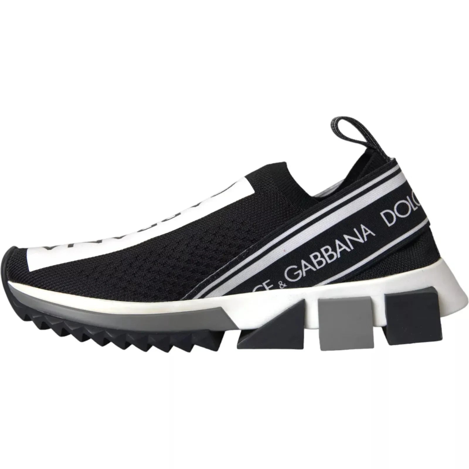 Dolce & Gabbana Black White Slip On Sorrento Sneakers Shoes - Zeiniez