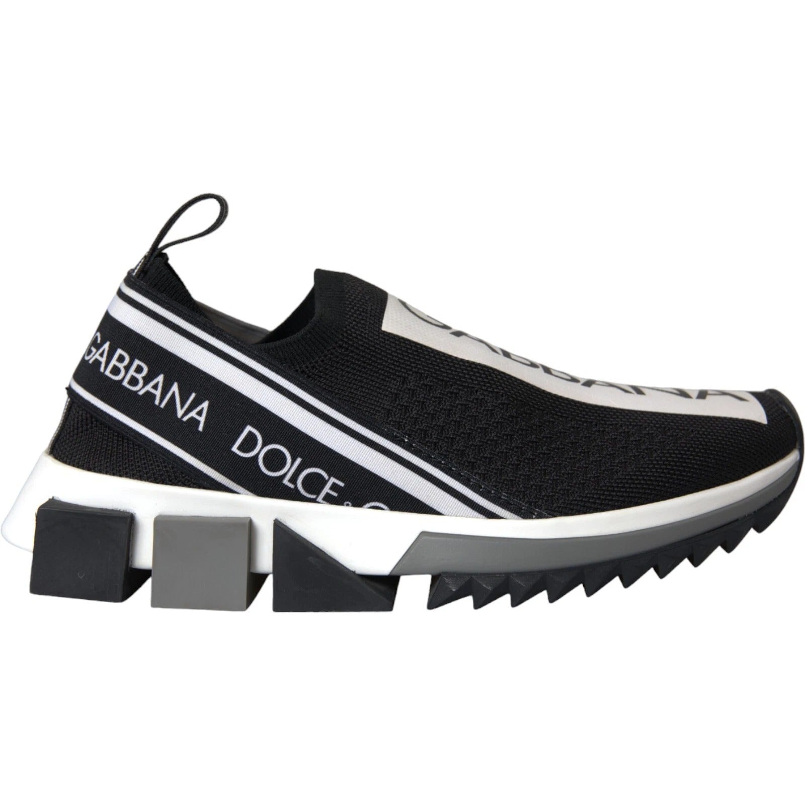 Dolce & Gabbana Black White Slip On Sorrento Sneakers Shoes - Zeiniez
