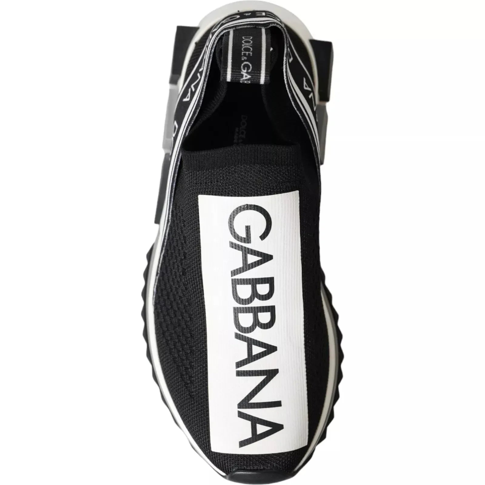 Dolce & Gabbana Black White Slip On Sorrento Sneakers Shoes - Zeiniez