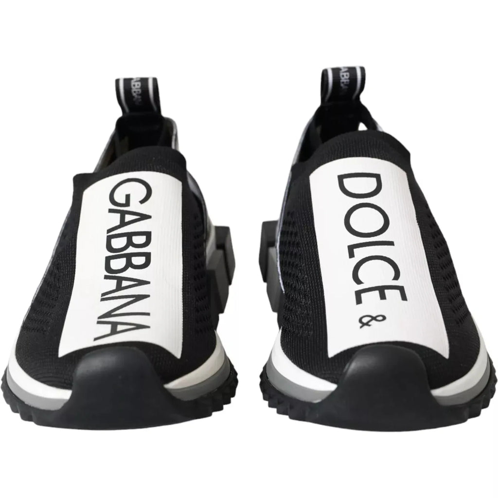 Dolce & Gabbana Black White Slip On Sorrento Sneakers Shoes - Zeiniez