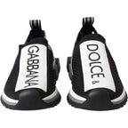 Dolce & Gabbana Black White Slip On Sorrento Sneakers Shoes - Zeiniez