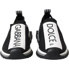 Dolce & Gabbana Black White Slip On Sorrento Sneakers Shoes - Zeiniez