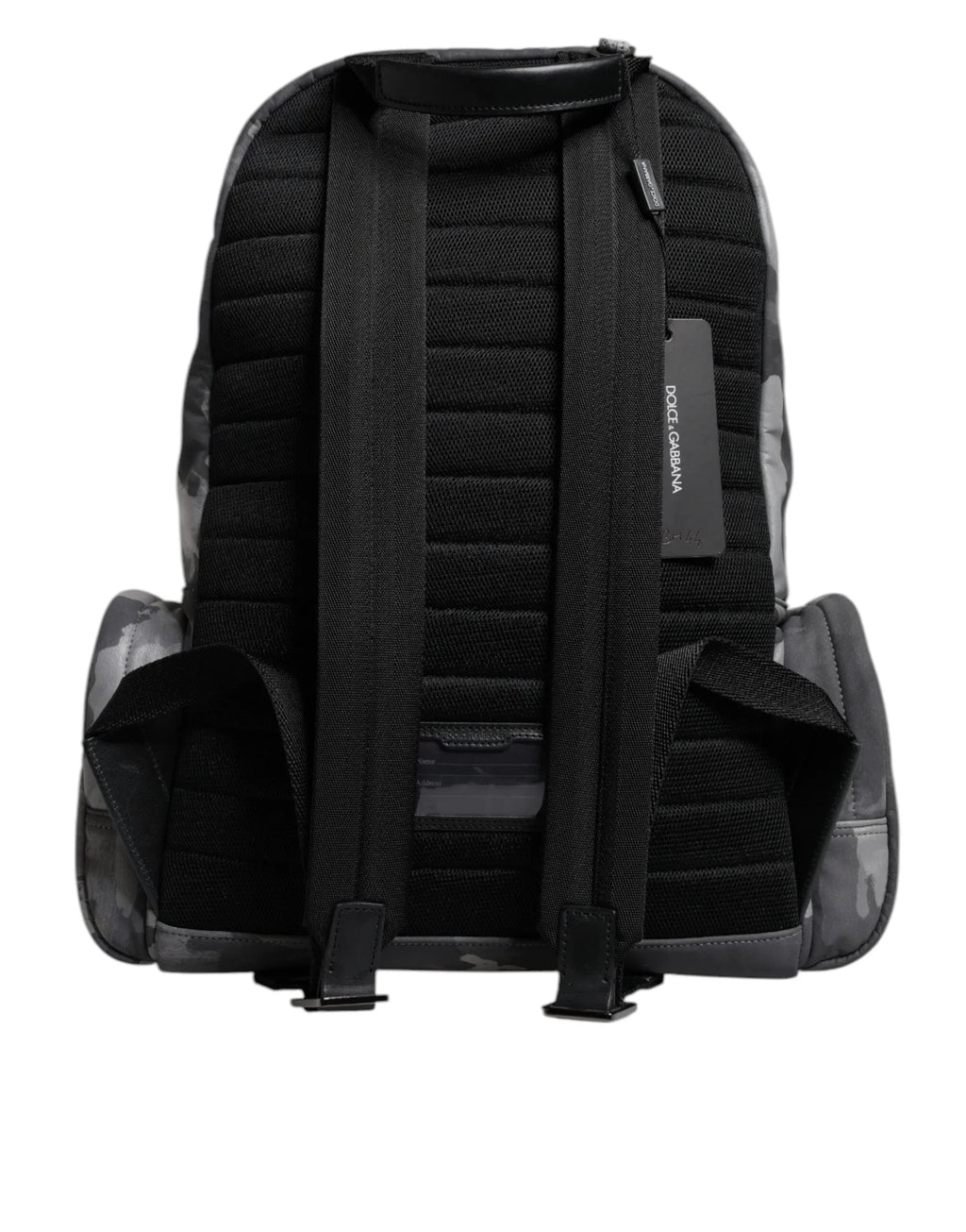 Dolce & Gabbana Gray Cotton Camouflage Logo Plaque Backpack Bag - Zeiniez
