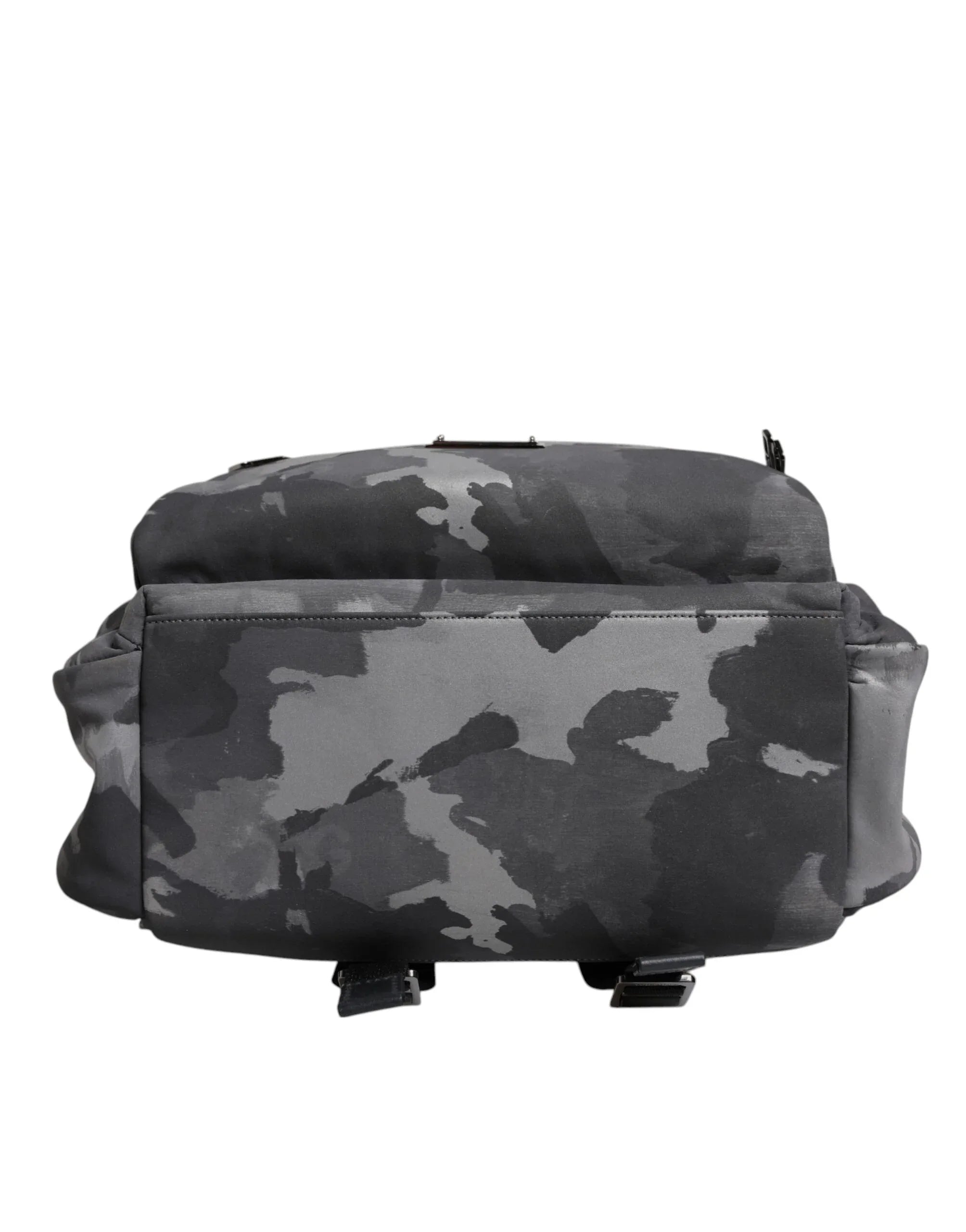 Dolce & Gabbana Gray Cotton Camouflage Logo Plaque Backpack Bag - Zeiniez