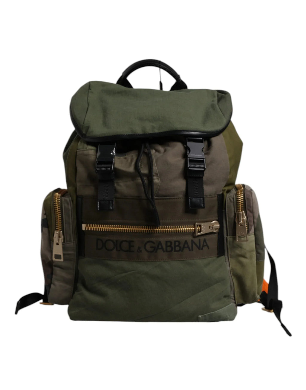 Dolce & Gabbana Green Patchwork Travel Backpack Military Bag - Zeiniez