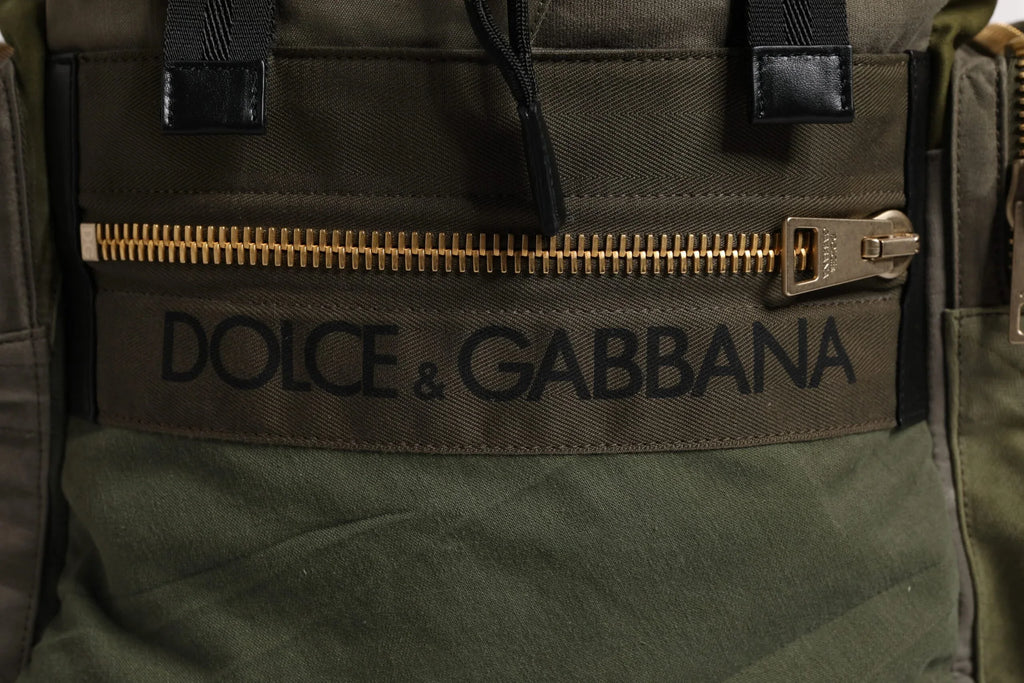 Dolce & Gabbana Green Patchwork Travel Backpack Military Bag - Zeiniez