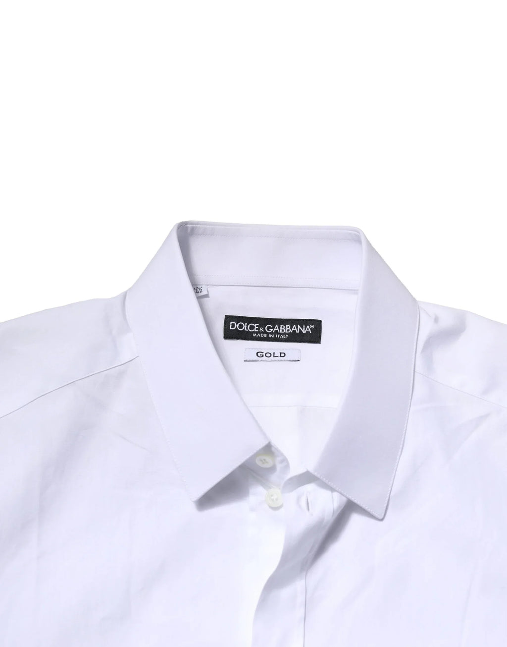 Dolce & Gabbana White Cotton GOLD Long Sleeves Formal Shirt - Zeiniez