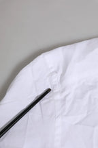 Dolce & Gabbana White Cotton GOLD Long Sleeves Formal Shirt - Zeiniez