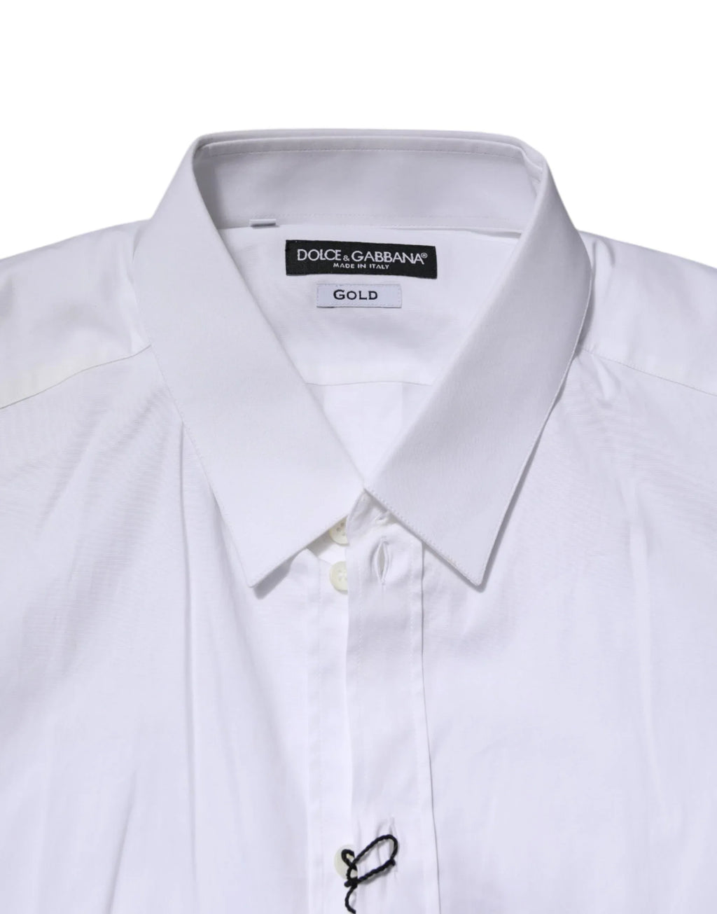 Dolce & Gabbana White Cotton GOLD Long Sleeves Formal Shirt - Zeiniez