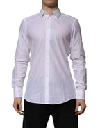 Dolce & Gabbana White Cotton MARTINI Long Sleeve Formal Shirt - Zeiniez