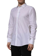 Dolce & Gabbana White Cotton MARTINI Long Sleeve Formal Shirt - Zeiniez