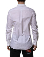 Dolce & Gabbana White Cotton MARTINI Long Sleeve Formal Shirt - Zeiniez