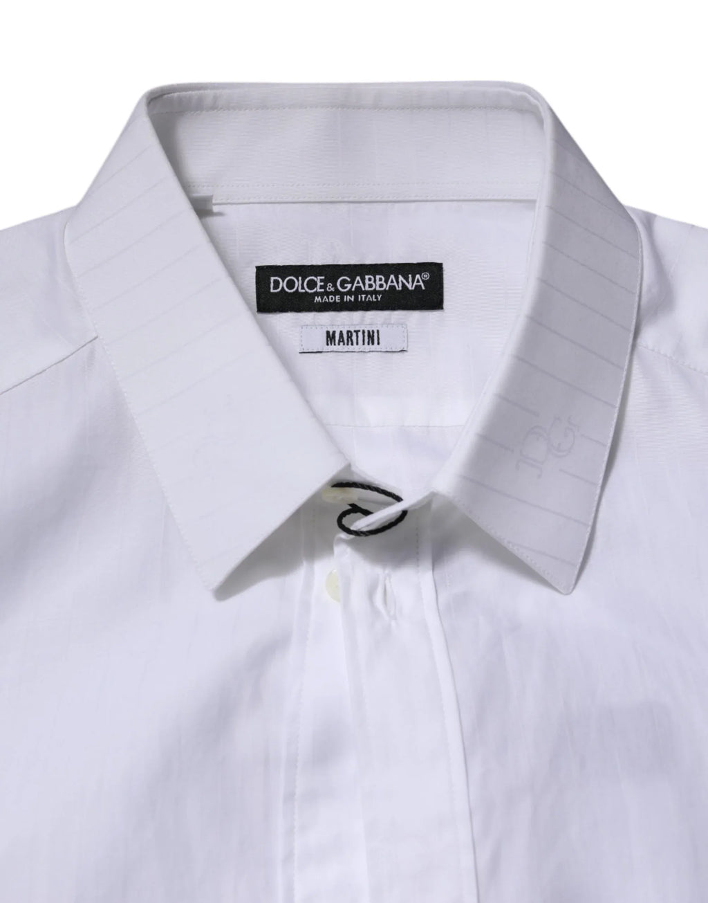 Dolce & Gabbana White Cotton MARTINI Long Sleeve Formal Shirt - Zeiniez