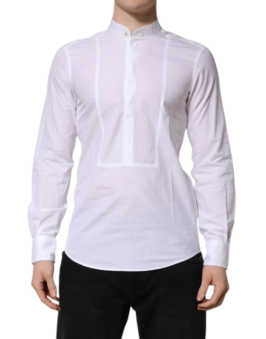 Dolce & Gabbana White Cotton Slim Long Sleeves Formal Shirt - Zeiniez