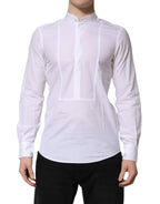 Dolce & Gabbana White Cotton Slim Long Sleeves Formal Shirt - Zeiniez