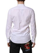 Dolce & Gabbana White Cotton Slim Long Sleeves Formal Shirt - Zeiniez