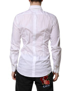 Dolce & Gabbana White GOLD Long Sleeves Dress Men Formal Shirt - Zeiniez