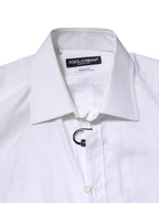 Dolce & Gabbana White GOLD Long Sleeves Dress Men Formal Shirt - Zeiniez