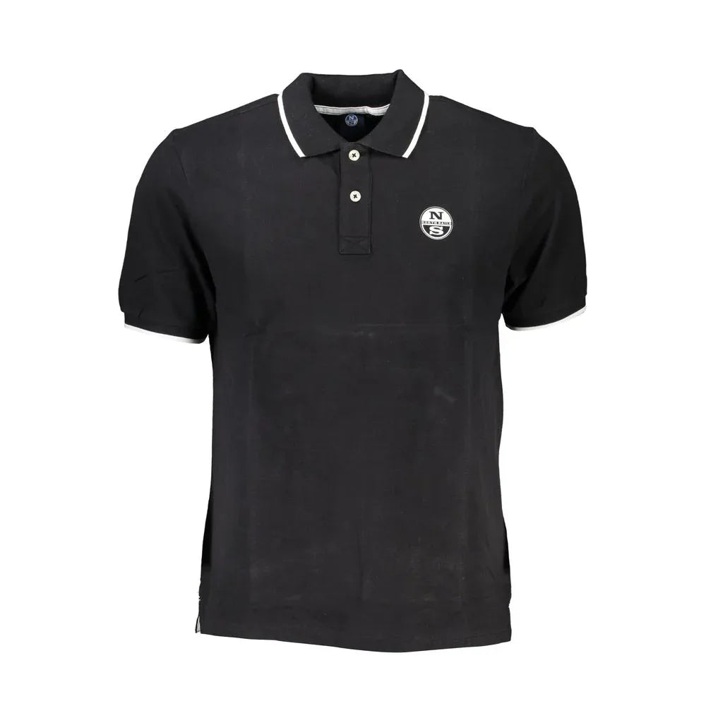 North Sails Black Cotton Men Polo Shirt - Zeiniez
