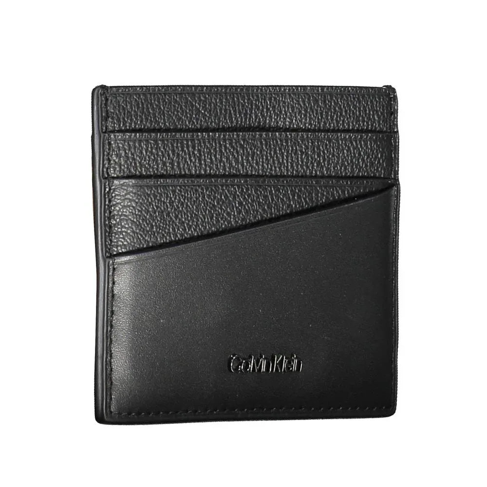 Calvin Klein Black Leather Mens Wallet Holder - Zeiniez
