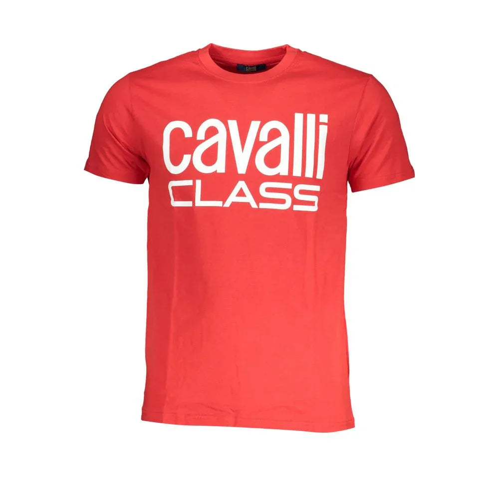 Cavalli Class Rosso Cotton Men T-Shirt - Zeiniez