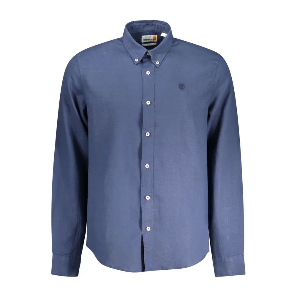 Timberland Blu Linen Men Shirt - Zeiniez