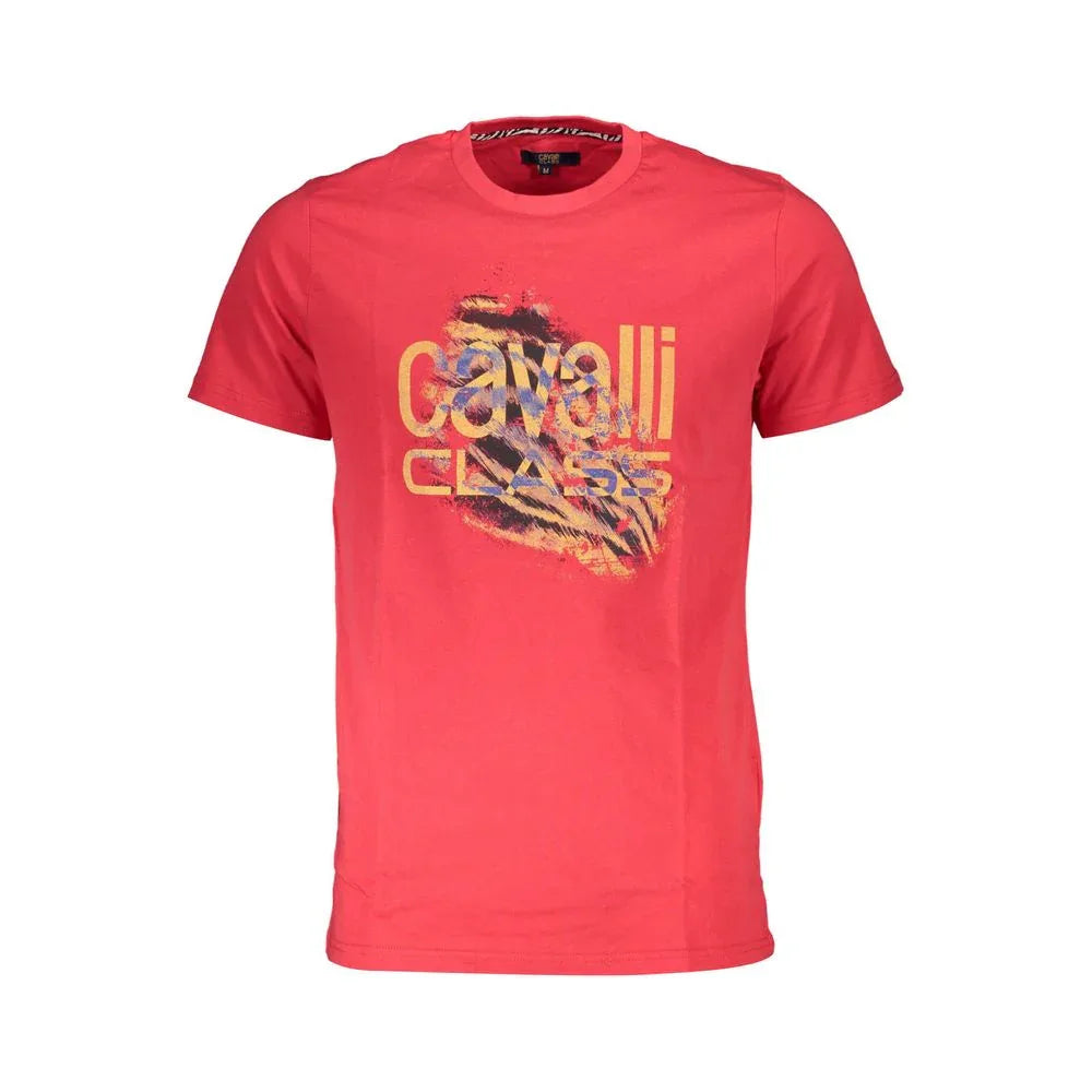 Cavalli Class Rosso Cotton Men T-Shirt - Zeiniez