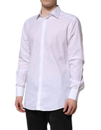 Dolce & Gabbana White GOLD Cotton Long Sleeves Formal Shirt - Zeiniez