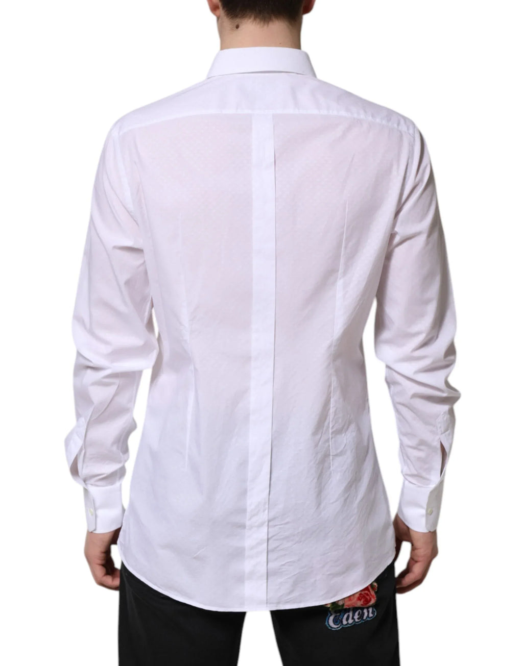 Dolce & Gabbana White GOLD Cotton Long Sleeves Formal Shirt - Zeiniez