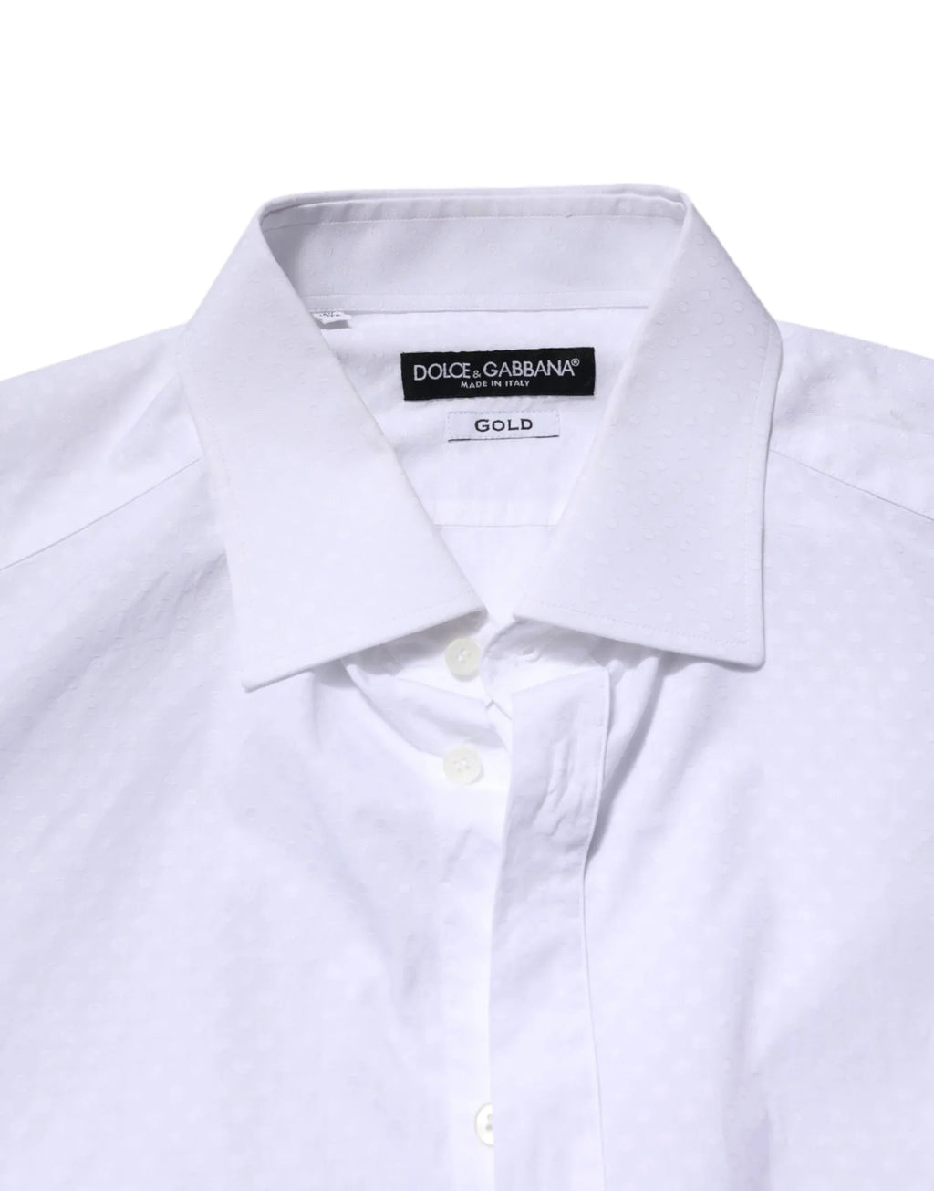 Dolce & Gabbana White GOLD Cotton Long Sleeves Formal Shirt - Zeiniez