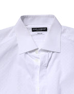 Dolce & Gabbana White GOLD Cotton Long Sleeves Formal Shirt - Zeiniez