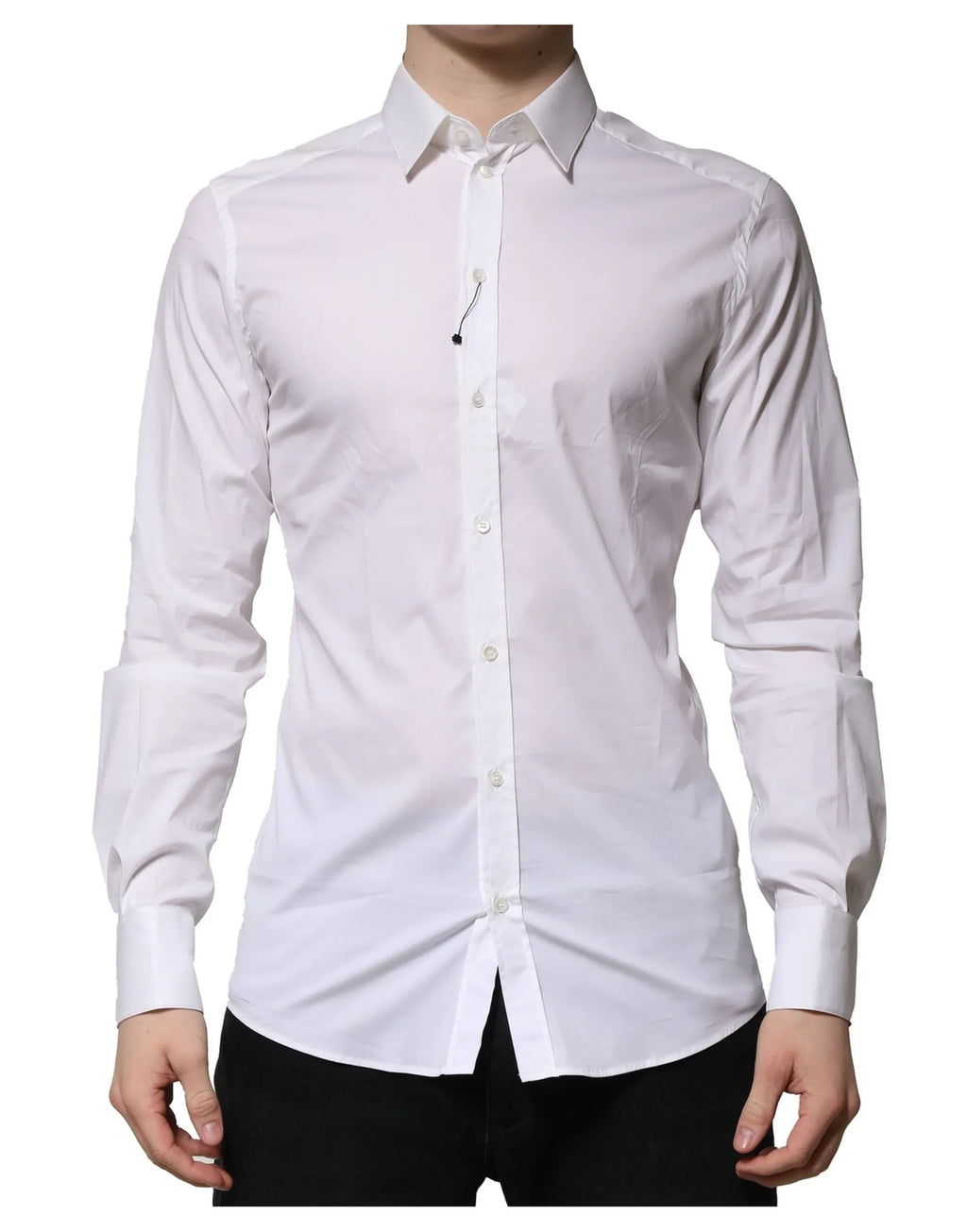 Dolce & Gabbana White Cotton Long Sleeves GOLD Formal Shirt - Zeiniez