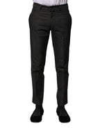 Dolce & Gabbana Gray Cotton Patterned Formal Pants - Zeiniez