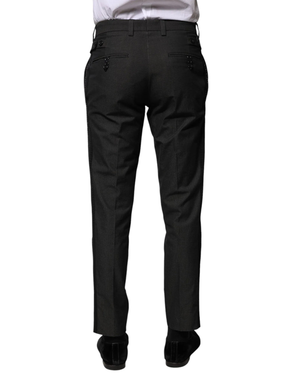 Dolce & Gabbana Gray Cotton Patterned Formal Pants - Zeiniez