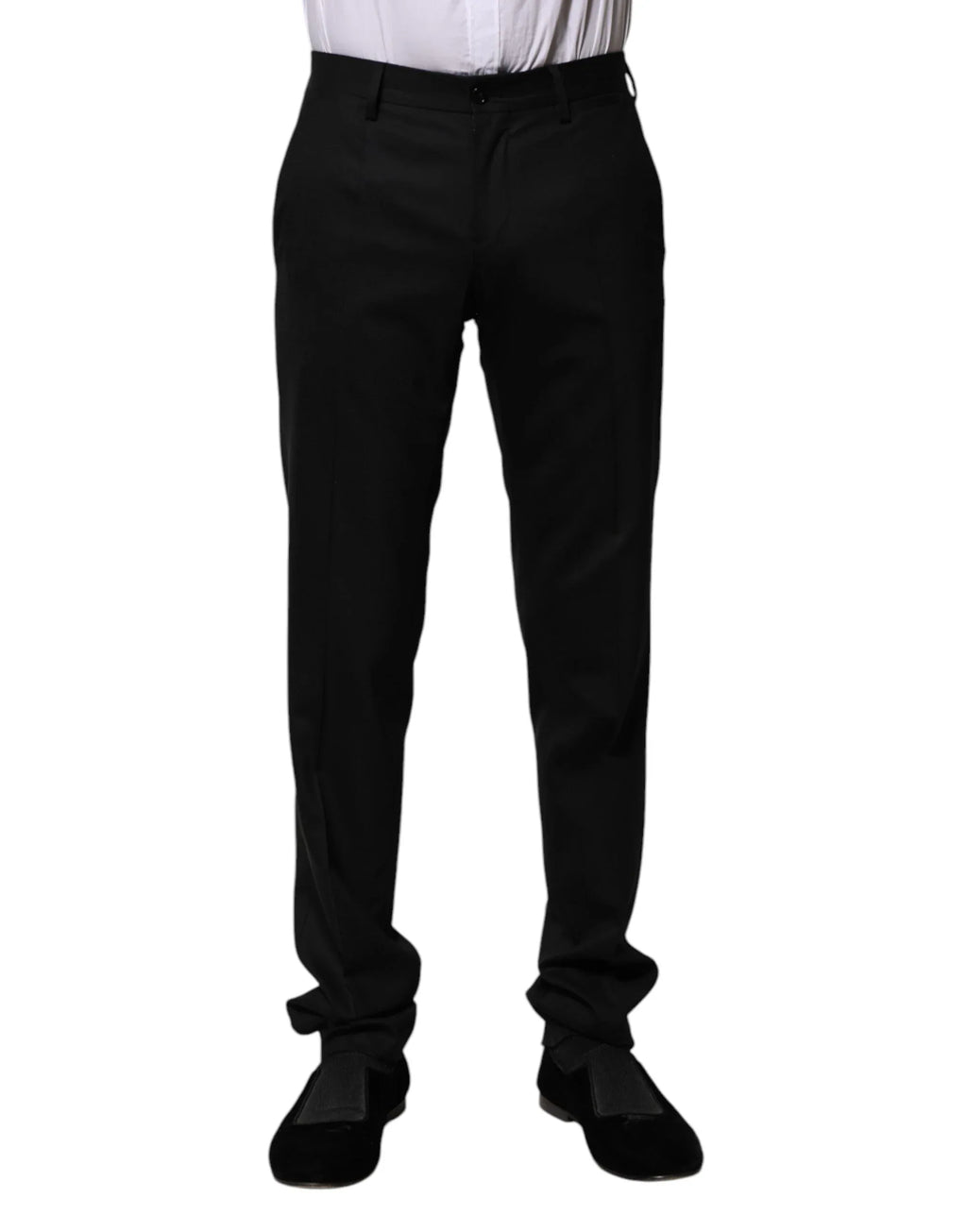 Dolce & Gabbana Black Wool Formal Dress Pants - Zeiniez