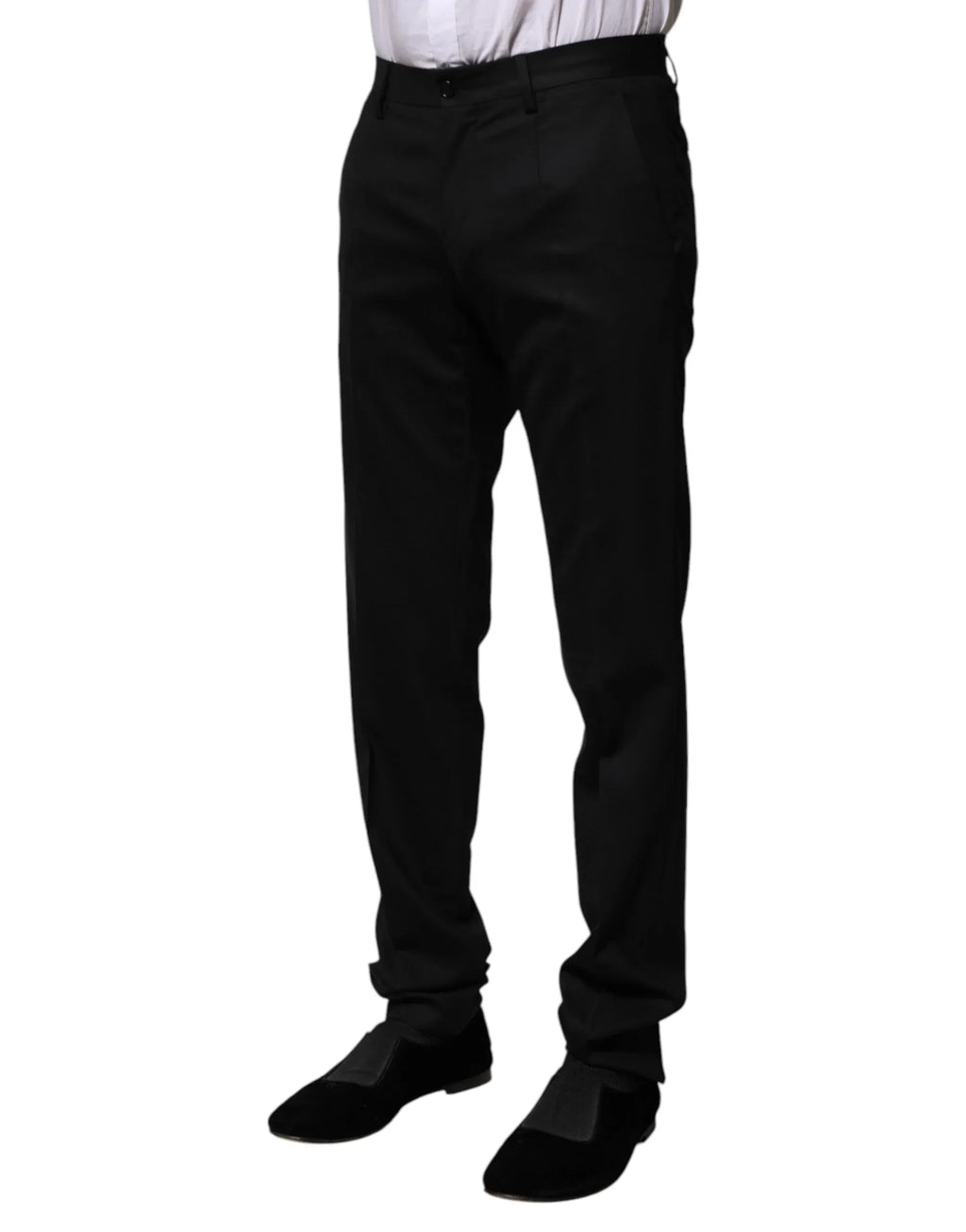 Dolce & Gabbana Black Wool Formal Dress Pants - Zeiniez