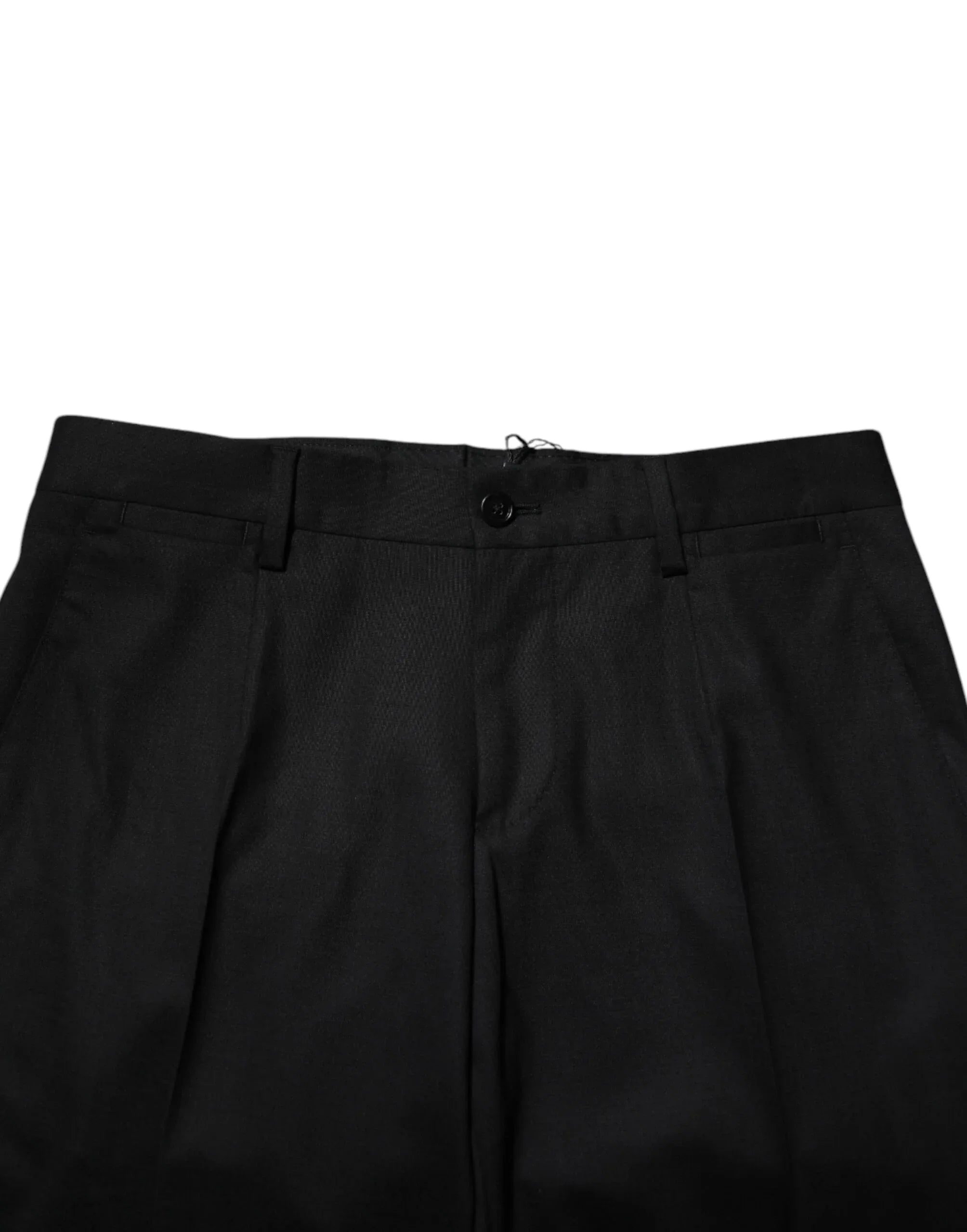 Dolce & Gabbana Black Wool Formal Dress Pants - Zeiniez