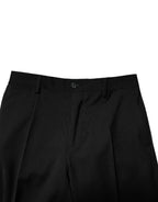 Dolce & Gabbana Black Wool Formal Men Cropped Pants - Zeiniez