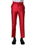Dolce & Gabbana Red Polyester Cropped Dress Pants - Zeiniez