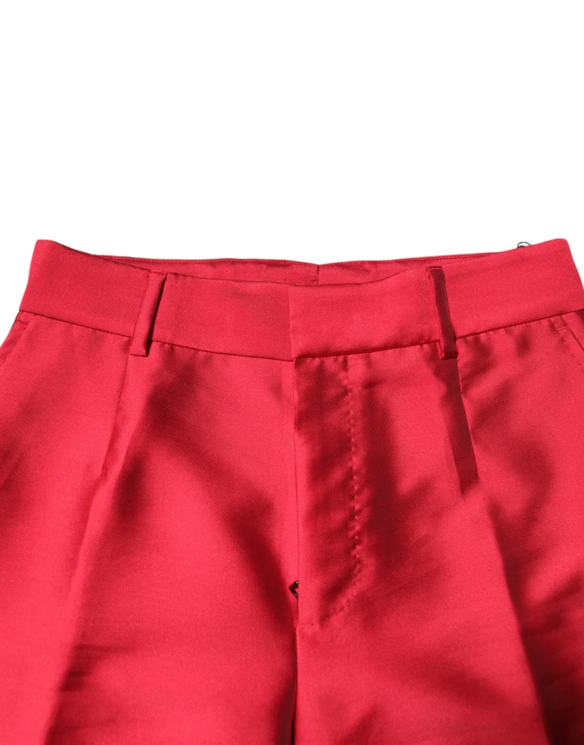 Dolce & Gabbana Red Polyester Cropped Dress Pants - Zeiniez